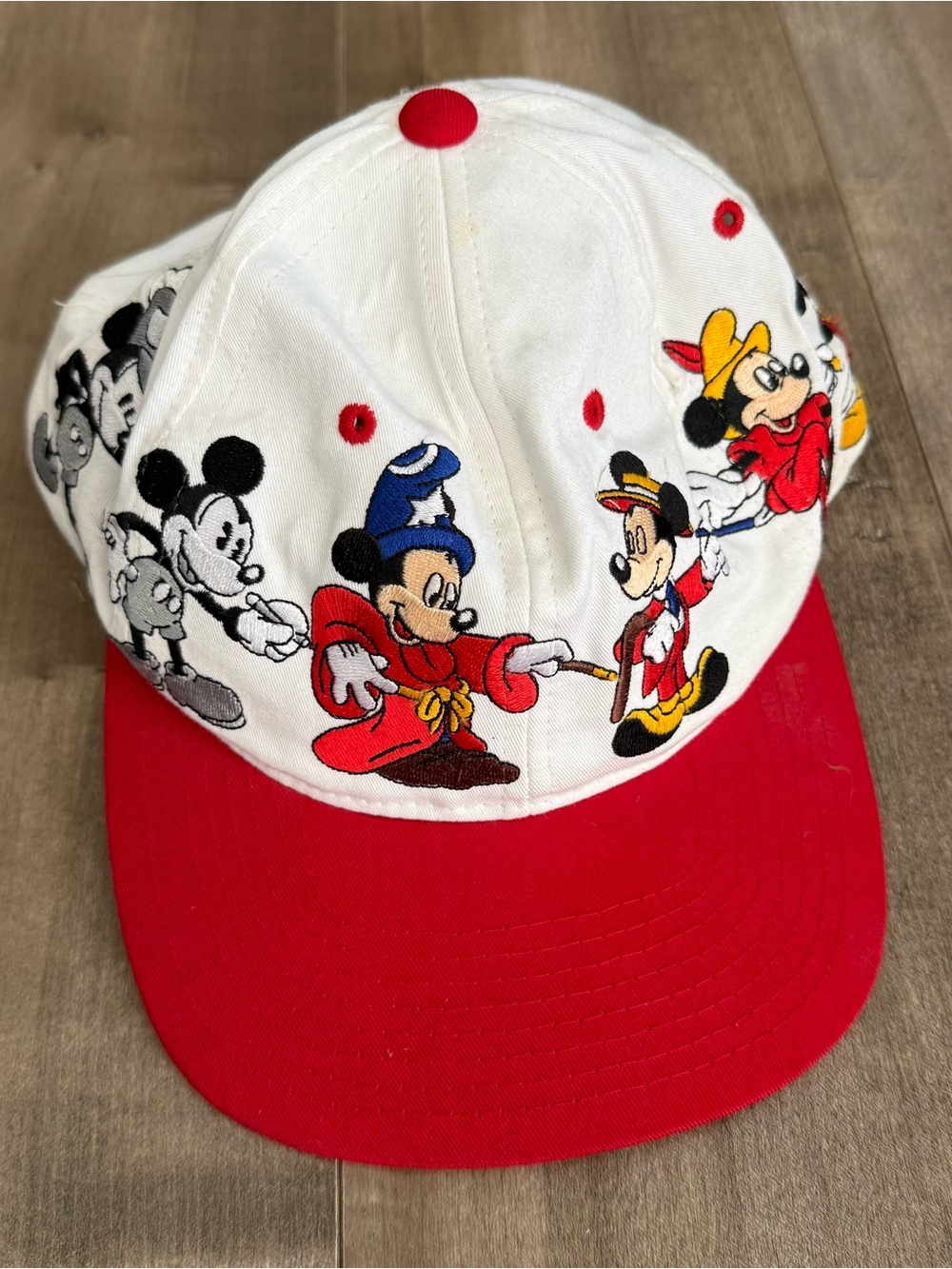Vintage Goofy's Hat Co Snapback Hat Mickey Through the Years Wizard Snapback Cap